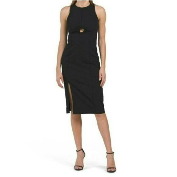 NWT RACHEL RACHEL ROY Women's Riley Keyhole Front Side Slit Midi Dress - Picture 1 of 4